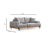 Banken - 3 - zits Bank Eti Grijs - Naturel Houten Frame - Dimehouse
