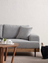 Banken - 3 - zits Bank Eti Grijs - Naturel Houten Frame - Dimehouse