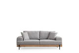 Banken - 3 - zits Bank Eti Grijs - Naturel Houten Frame - Dimehouse