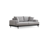 3-seater Sofa Eti Gray - Black Wooden Frame 