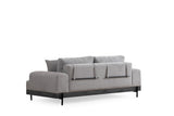 3-seater Sofa Eti Gray - Black Wooden Frame 
