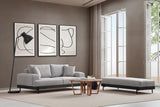 3-seater Sofa Eti Gray - Black Wooden Frame 