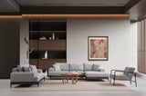 3-seater Sofa Eti Gray - Black Wooden Frame 
