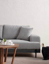 3-seater Sofa Eti Gray - Black Wooden Frame 