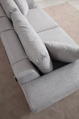 3-seater Sofa Eti Gray - Black Wooden Frame 
