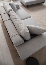 3-seater Sofa Eti Gray - Black Wooden Frame 
