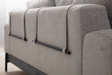 3-seater Sofa Eti Gray - Black Wooden Frame 