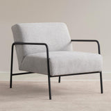 Modern Armchair Eti Gray Fabric - Black Frame 