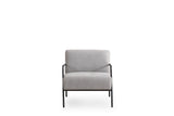 Modern Armchair Eti Gray Fabric - Black Frame 