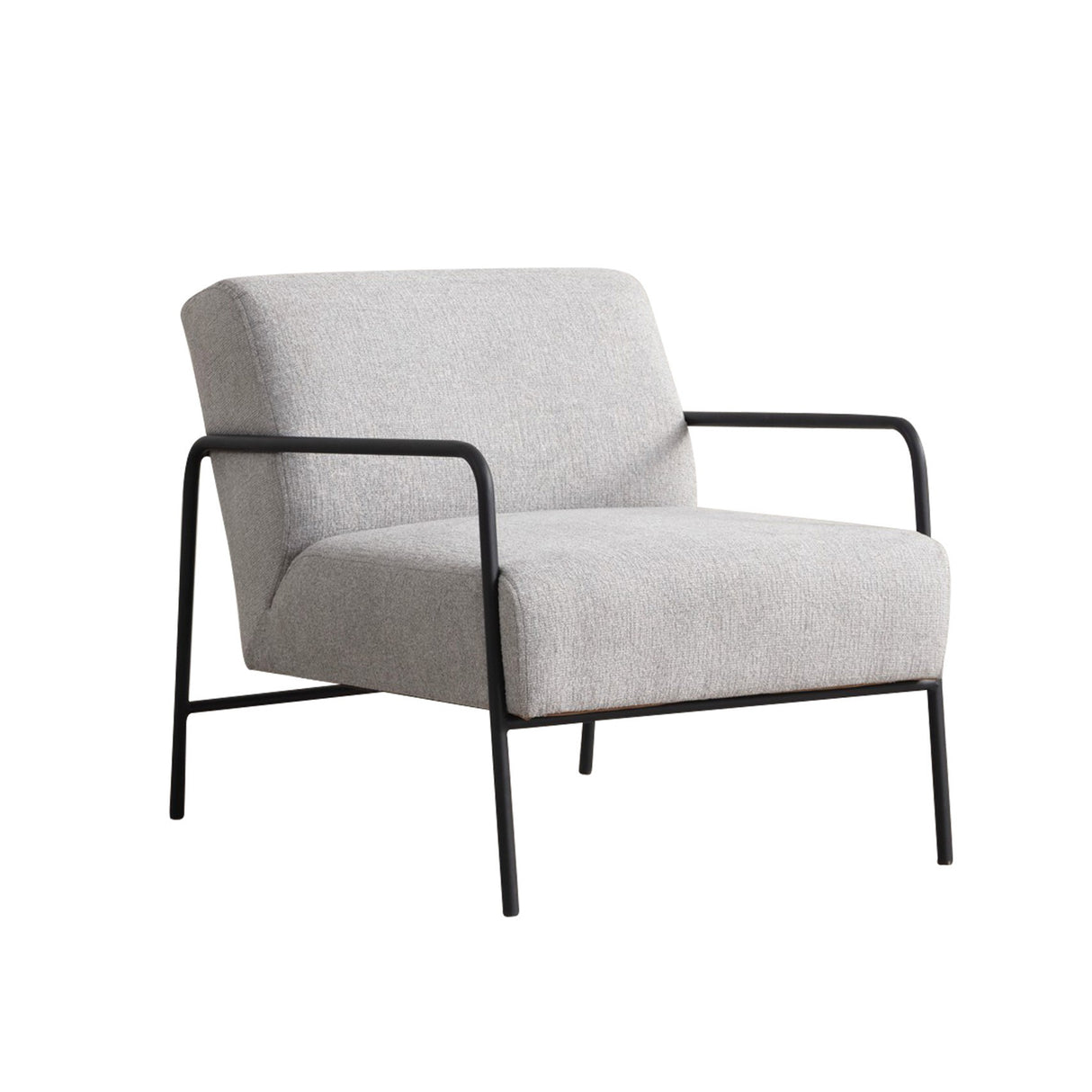 Modern Armchair Eti Gray Fabric - Black Frame 