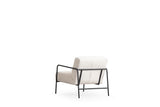Modern Armchair Eti White Fabric - Black Frame 