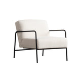 Modern Armchair Eti White Fabric - Black Frame 