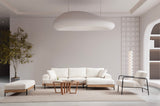 Banken - Moderne Hoekbank Rechts Eti Stof Wit - Hout Frame - Dimehouse