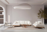 Modern Corner Sofa Left Eti Fabric White - Wood Frame 