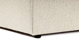 Modular corner sofa with loose pouf in ecru beige linen fabric Fora - left 