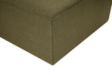 Modular corner sofa Fora with loose ottoman linen fabric - green 