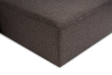 Modular corner sofa with loose pouf dark brown linen fabric Fora 