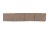 Banken - Modulaire XXL hoekbank cappucino linnen 430 cm Sora - Dimehouse