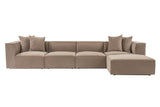Banken - Modulaire XXL hoekbank cappucino linnen 430 cm Sora - Dimehouse