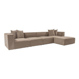 Banken - Modulaire XXL hoekbank cappucino linnen 430 cm Sora - Dimehouse