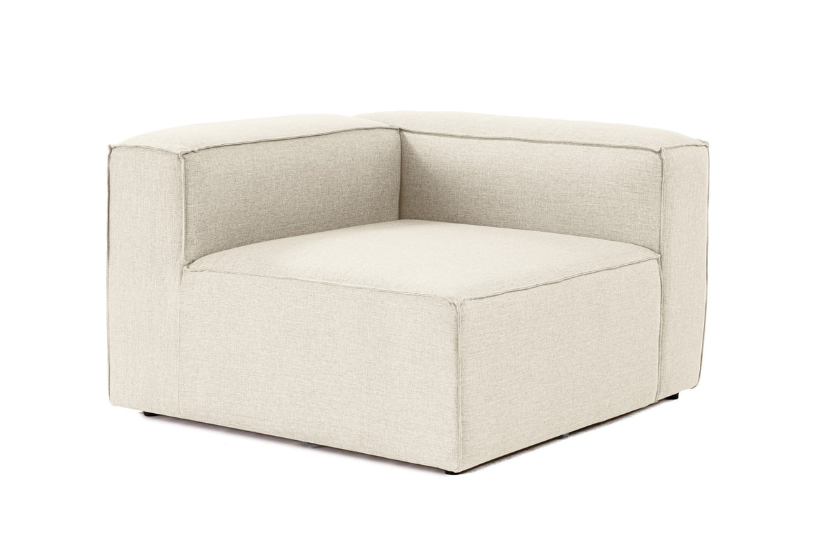 Sofas - Corner element left modular sofa Fora ecru - Dimehouse