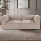 Modular XXL 2-seater sofa Sora 220 cm wide in Beige linen 