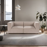 Modular XXL 2-seater sofa Sora 220 cm wide in Beige linen 