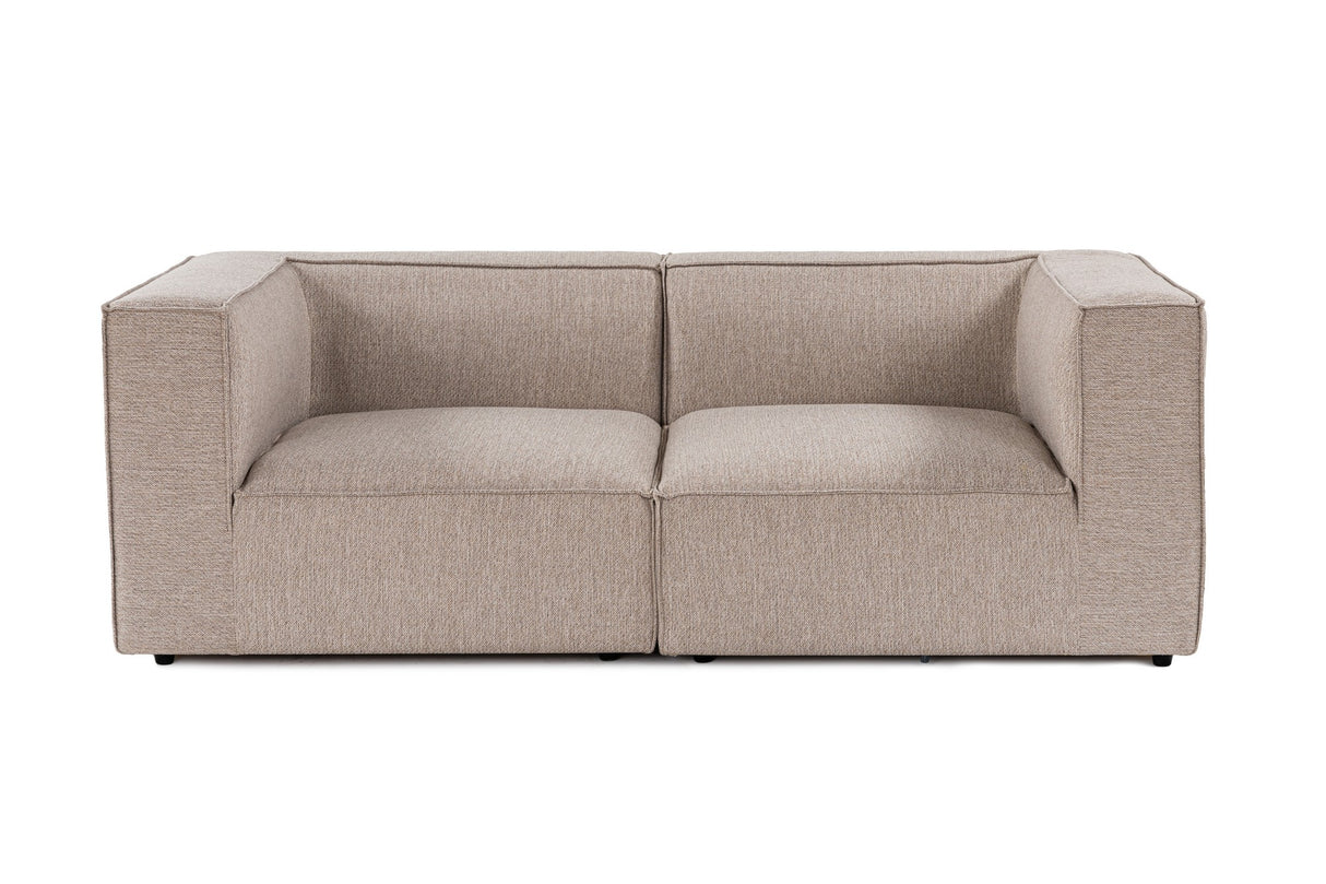 Modular XXL 2-seater sofa Sora 220 cm wide in Beige linen 