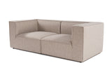Modular XXL 2-seater sofa Sora 220 cm wide in Beige linen 
