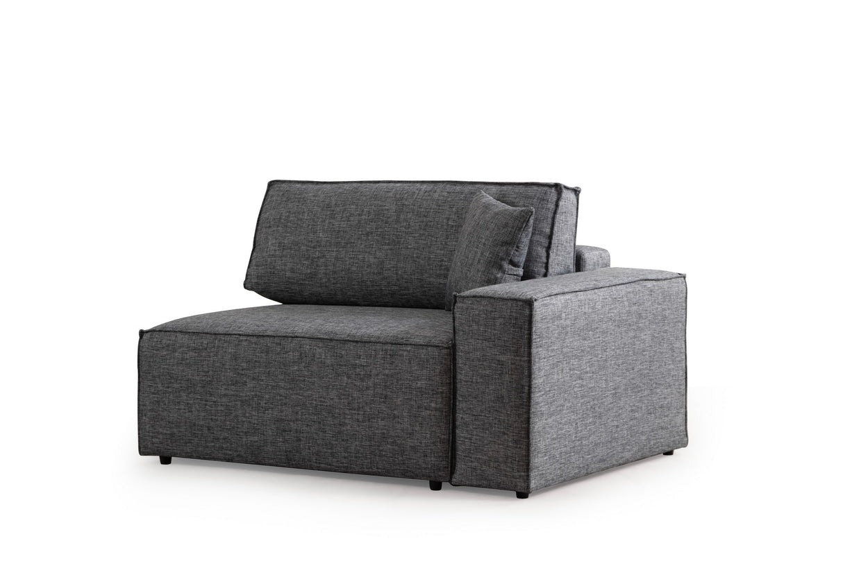 Anthracite fabric sofa bed - with storage space - left facing - 260 x 170 cm - Pirlo