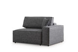 Anthracite fabric sofa bed - with storage space - left facing - 260 x 170 cm - Pirlo