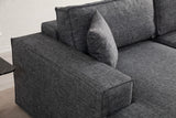 Anthracite fabric sofa bed - with storage space - left facing - 260 x 170 cm - Pirlo