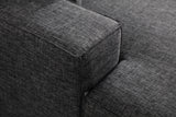 Anthracite fabric sofa bed - with storage space - left facing - 260 x 170 cm - Pirlo