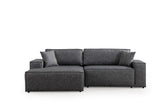 Anthracite fabric sofa bed - with storage space - left facing - 260 x 170 cm - Pirlo