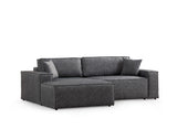 Anthracite fabric sofa bed - with storage space - left facing - 260 x 170 cm - Pirlo