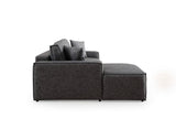 Anthracite fabric sofa bed - with storage space - left facing - 260 x 170 cm - Pirlo