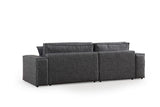 Anthracite fabric sofa bed - with storage space - left facing - 260 x 170 cm - Pirlo