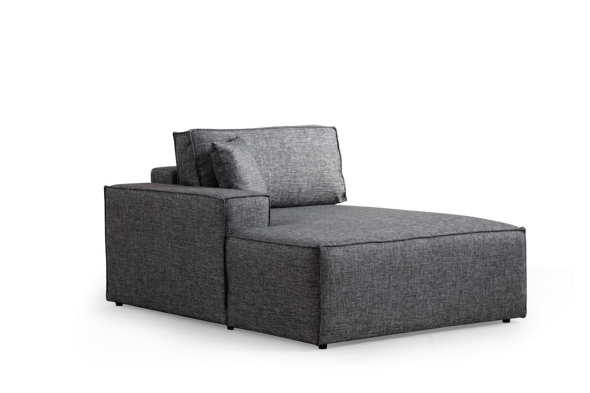 Anthracite fabric sofa bed - with storage space - left facing - 260 x 170 cm - Pirlo
