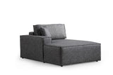 Anthracite fabric sofa bed - with storage space - left facing - 260 x 170 cm - Pirlo