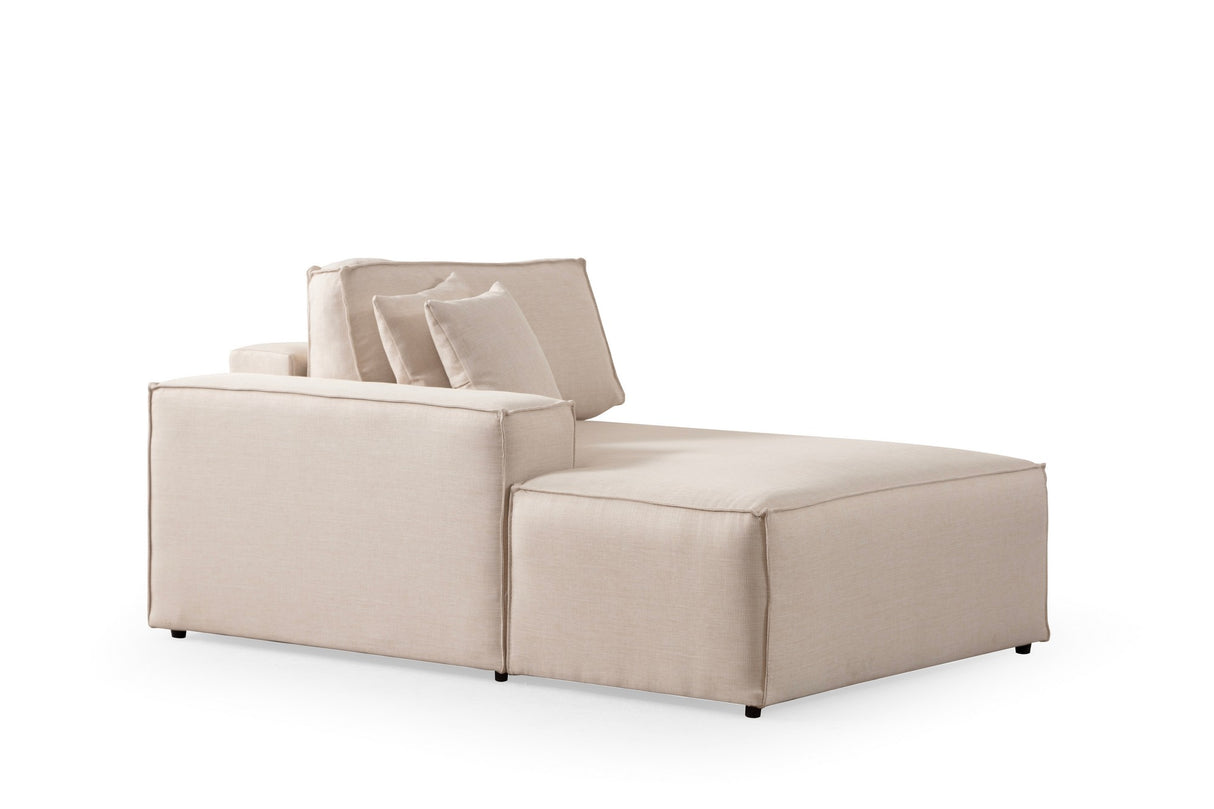 Beige fabric sofa bed - with storage space - left facing - 260 x 170 cm - Pirlo
