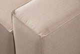 Beige fabric sofa bed - with storage space - left facing - 260 x 170 cm - Pirlo