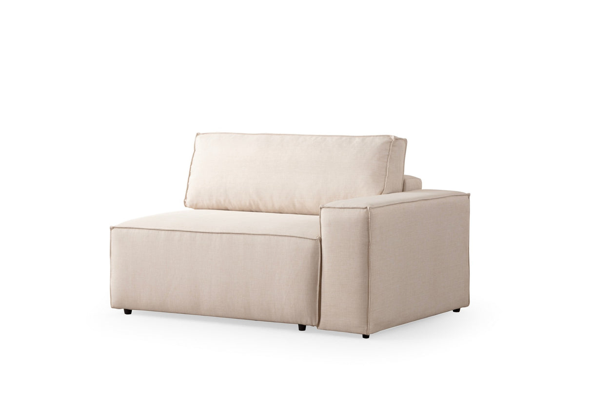 Beige fabric sofa bed - with storage space - left facing - 260 x 170 cm - Pirlo