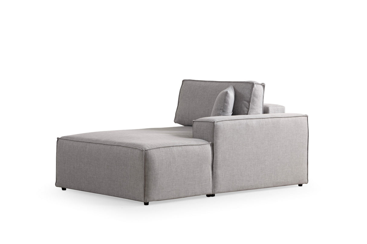 Grey fabric sofa bed - with storage space - right facing - 260 x 170 cm - Pirlo