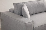 Grey fabric sofa bed - with storage space - right facing - 260 x 170 cm - Pirlo