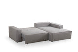 Grey fabric sofa bed - with storage space - right facing - 260 x 170 cm - Pirlo