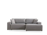 Grey fabric sofa bed - with storage space - right facing - 260 x 170 cm - Pirlo
