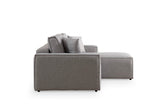 Grey fabric sofa bed - with storage space - right facing - 260 x 170 cm - Pirlo