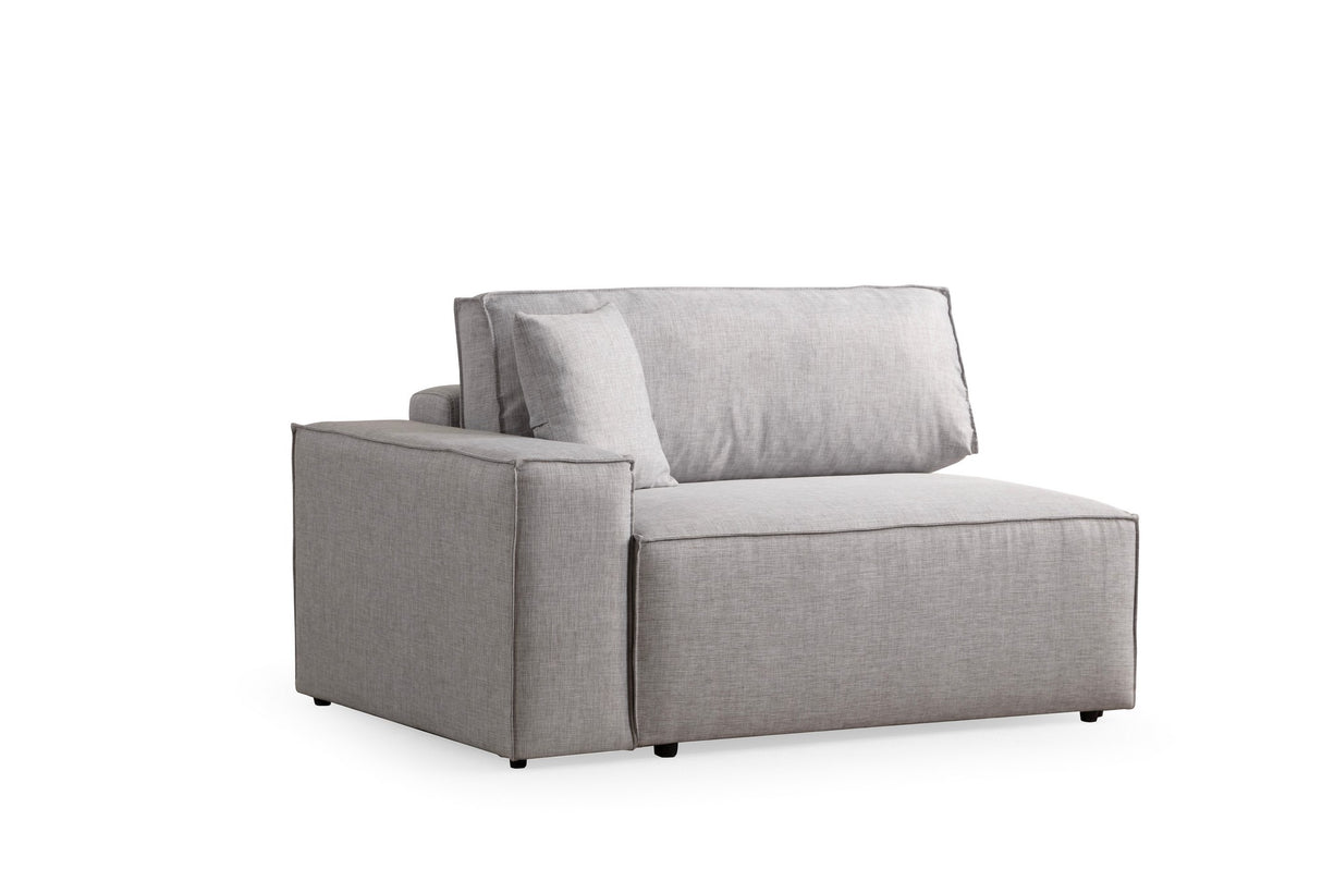 Grey fabric sofa bed - with storage space - right facing - 260 x 170 cm - Pirlo