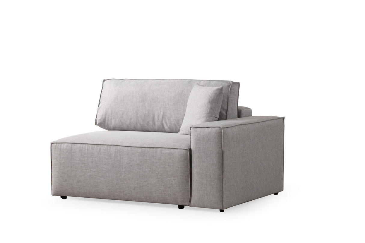 Grey fabric sofa bed - with storage space - left facing - 260 x 170 cm - Pirlo