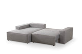 Grey fabric sofa bed - with storage space - left facing - 260 x 170 cm - Pirlo